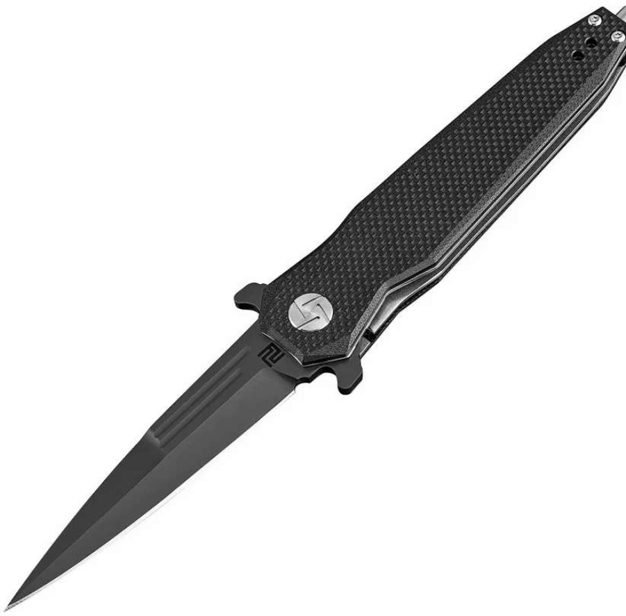 Pocket Knives * | Atz1810Pbbkf Artisan Hornet Linerlock Pocket Knife Black D2