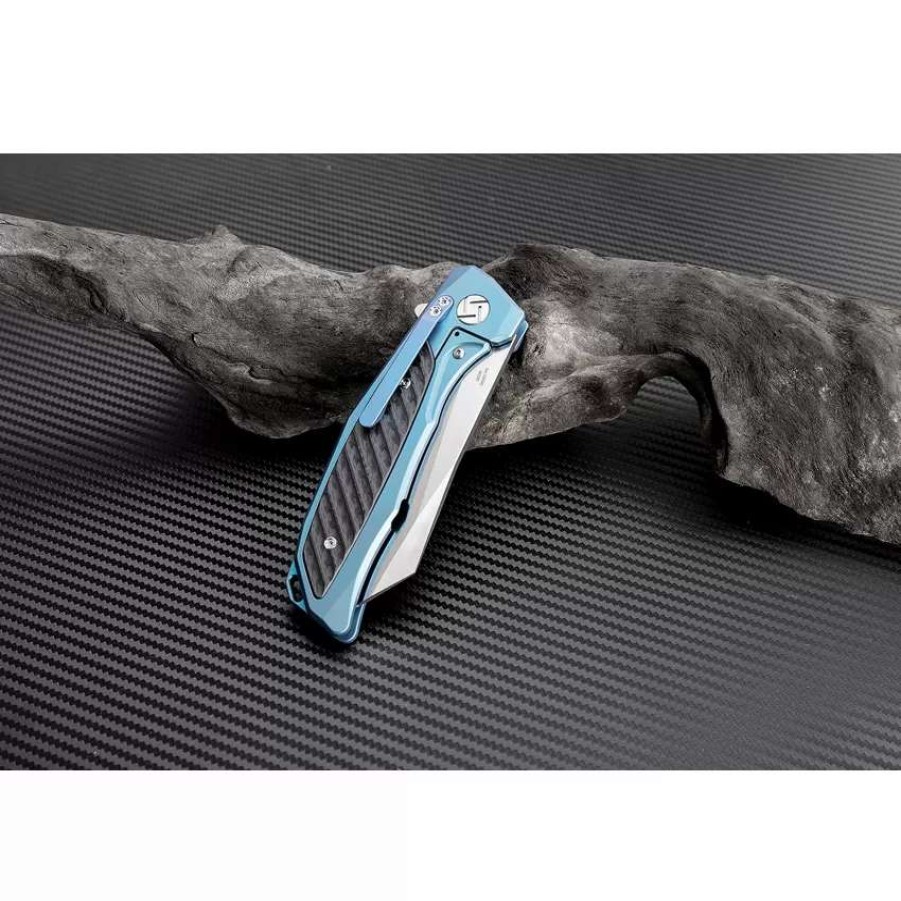 Pocket Knives * | Atz1809Gbum Artisan Falcon Framelock Pocket Knife Blue M390