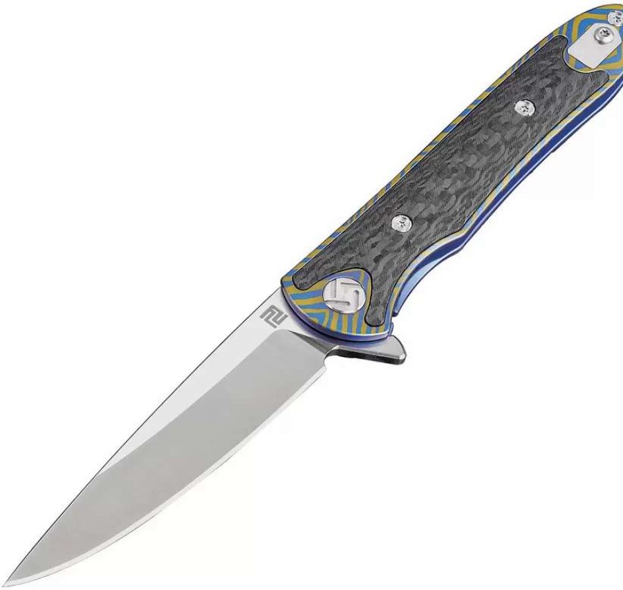 Pocket Knives * | Atz1707Gbu03 Artisan Shark Framelock Pocket Knife Blue