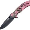 Pocket Knives * | Bc61506 Bear & Son Bear Edge Brisk Framelock Pocket Knife Pink Camo