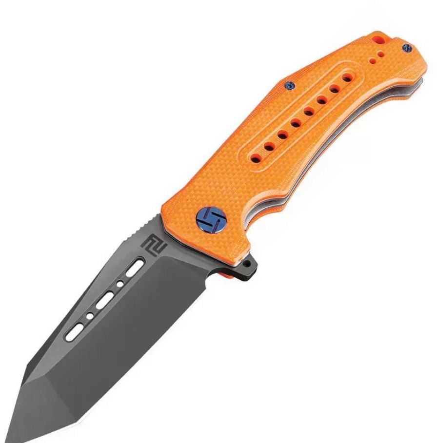 Pocket Knives * | Atz1705Pbboe Artisan Jungle Linerlock Pocket Knife D2 Orange