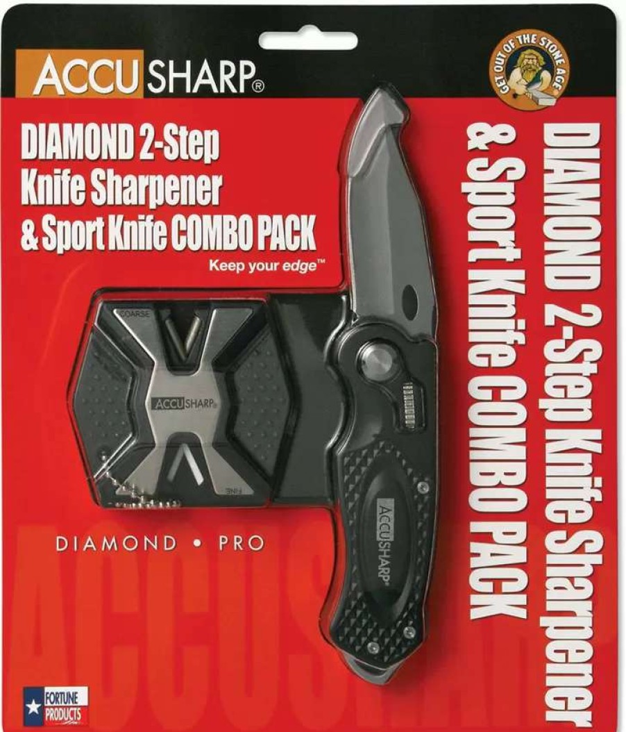 Pocket Knives * | As046C Accusharp Wheel Lock Pocket Knife/Pro Combo