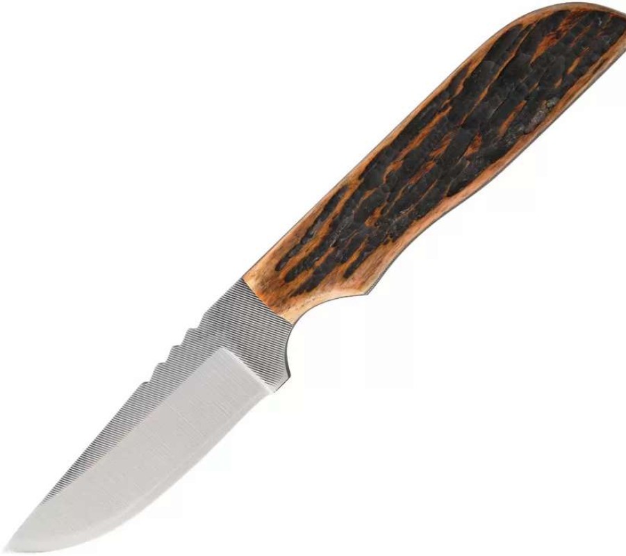 Hunting Knives * | Azsp3Ajb Anza Fixed Blade Knife Amber Bone