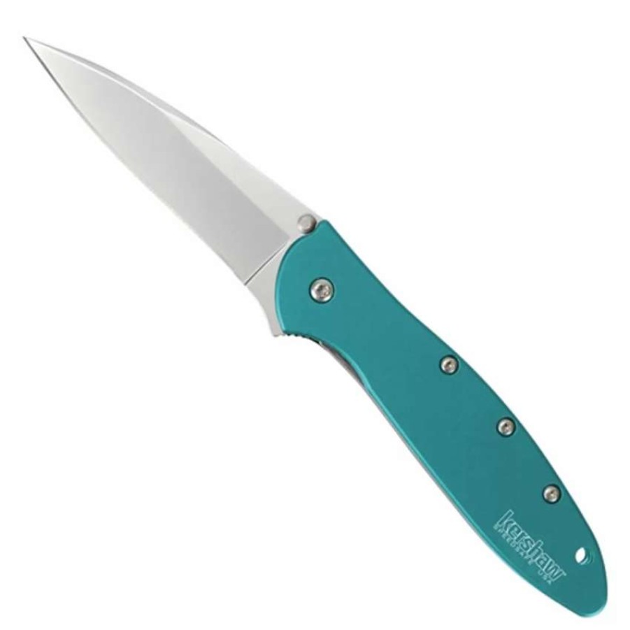 Spring Assisted * | Kershaw Teal Leek Spring Assist Knife, Plain Blade, 1660Teal