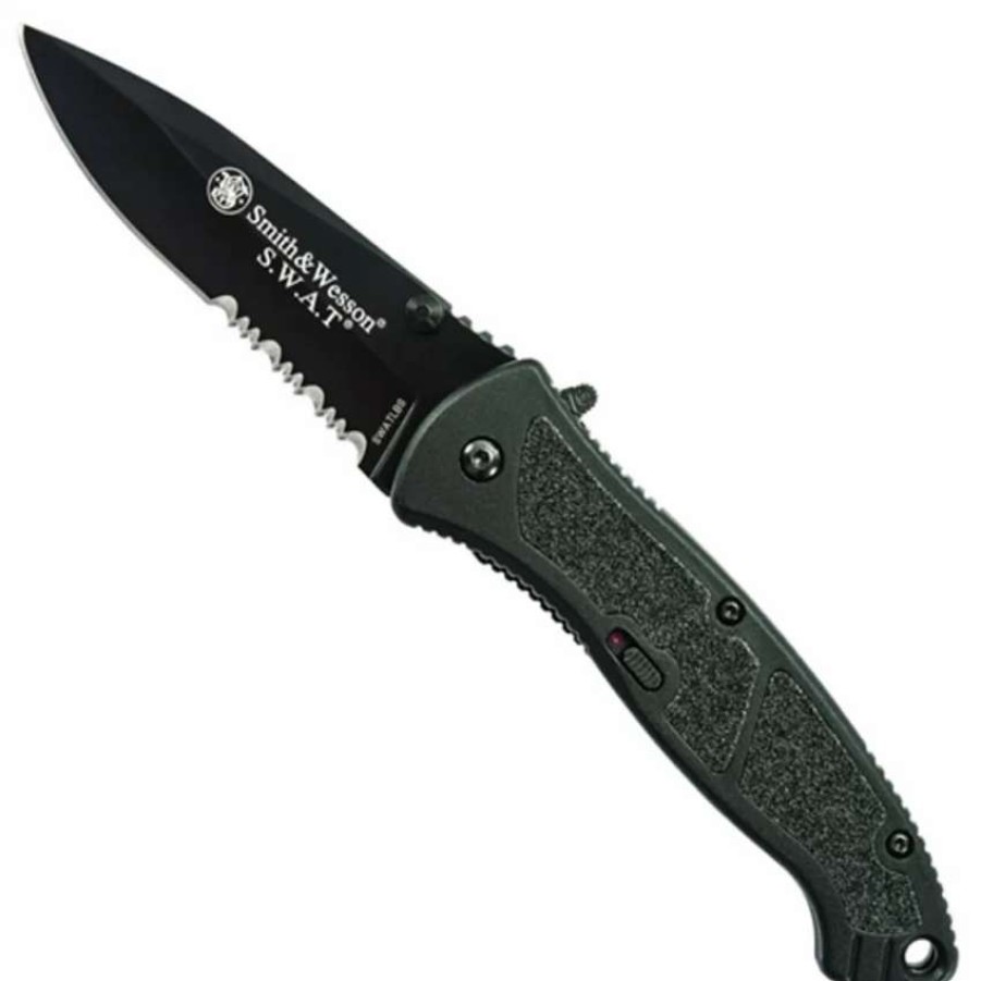 Spring Assisted * | Smith & Wesson Large S.W.A.T., Part Serrated , Assisted Opening