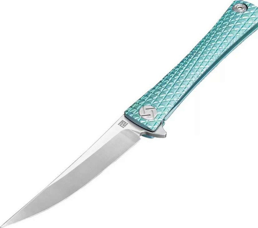 Pocket Knives * | Atz1805Ggnm Artisan Waistline Framelock Pocket Knife Green M390