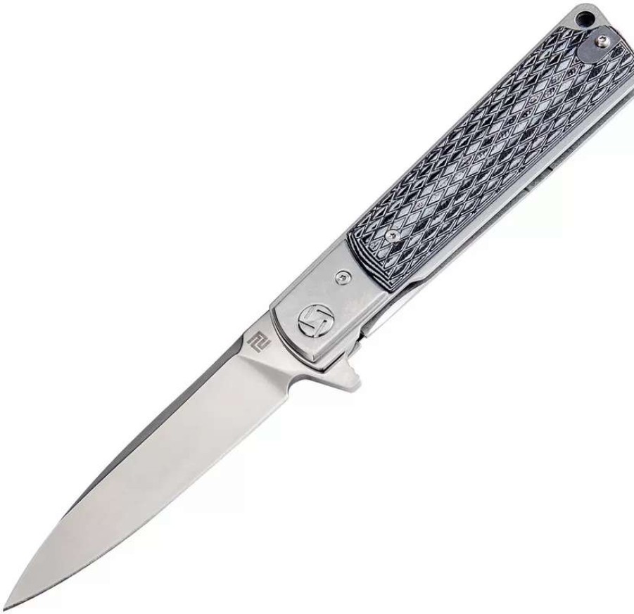 Pocket Knives * | Atz1802Pbgc Artisan Classic Linerlock Pocket Knife Black/White