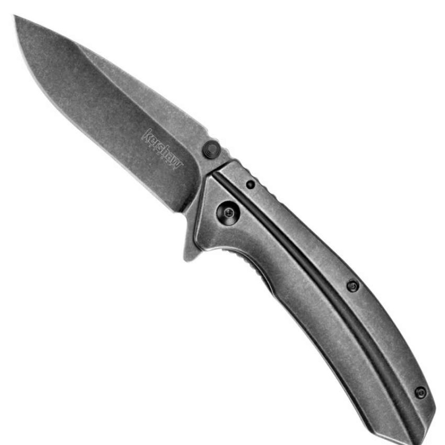 Spring Assisted * | Kershaw Filter Assist Knife, Stonewash Drop Point Blade