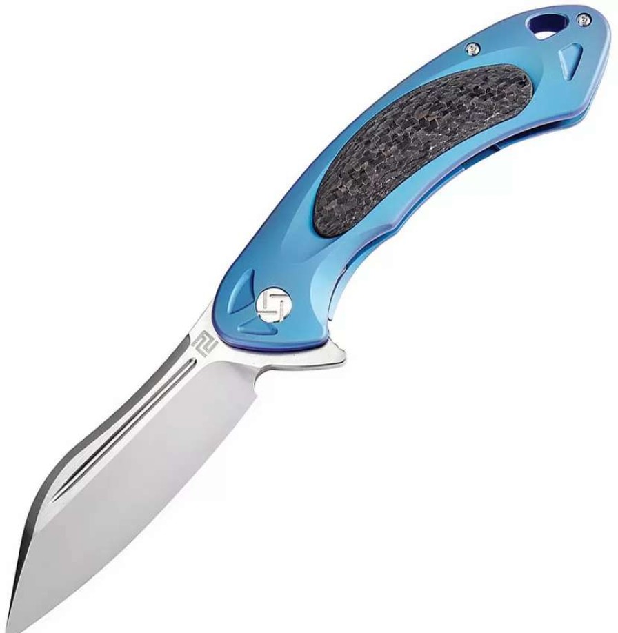 Pocket Knives * | Atz1818Gbum Artisan Immortal Framelock Pocket Knife Blue M390