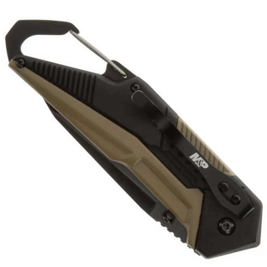 Spring Assisted * | Smith & Wesson Repo Assist Knife, Black Tanto Combo Blade