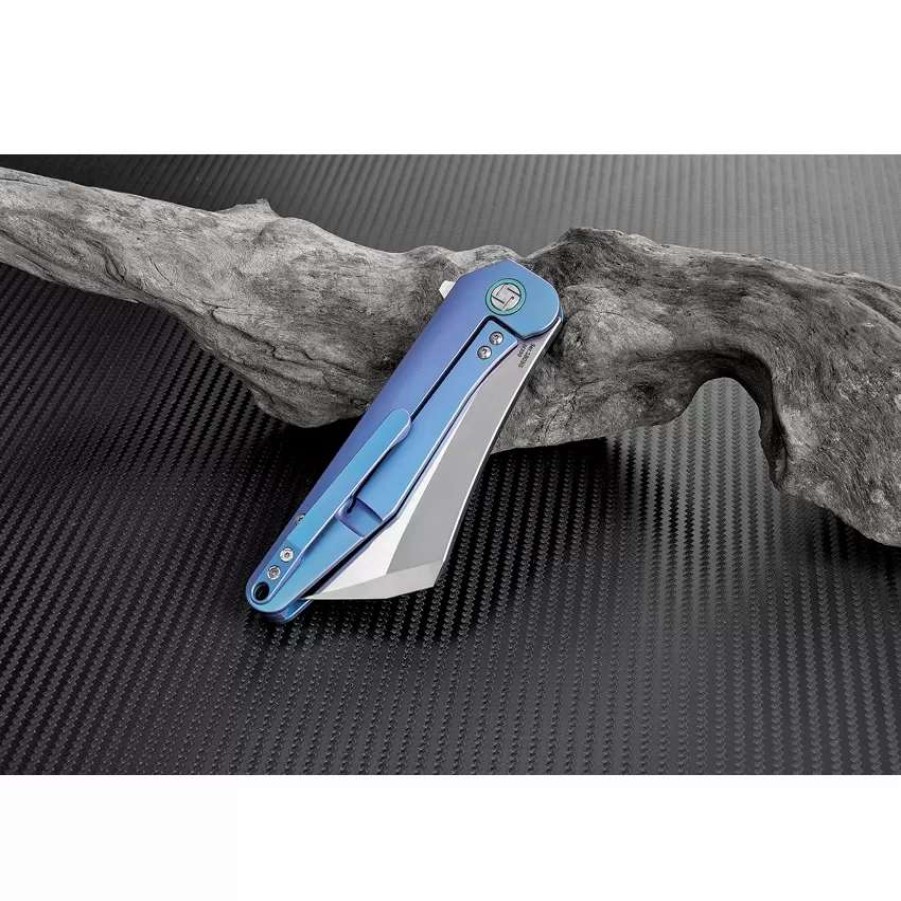 Pocket Knives * | Atz1803Gbus Artisan Osprey Framelock Pocket Knife Blue S35Vn