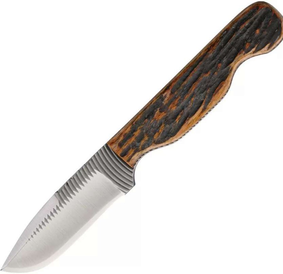 Hunting Knives * | Az712Ajb Anza Fixed Blade Knife Amber Bone