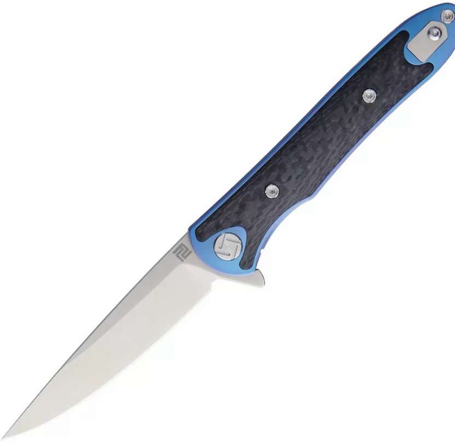 Pocket Knives * | Atz1707Gsbu Artisan Small Shark Framelock Pocket Knife Blue