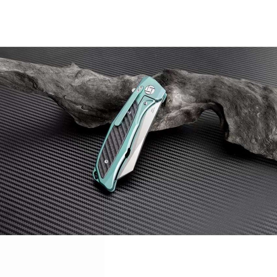 Pocket Knives * | Atz1809Ggns Artisan Falcon Framelock Pocket Knife Green S35Vn