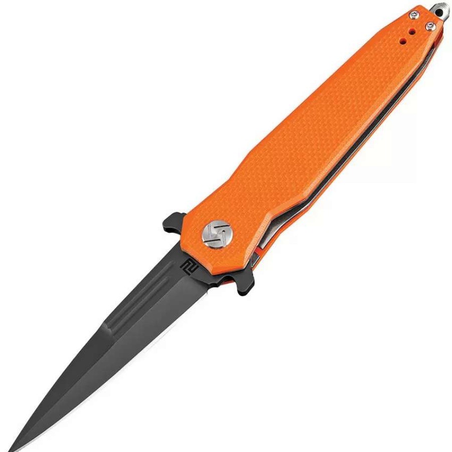 Pocket Knives * | Atz1810Pboef Artisan Hornet Linerlock Pocket Knife D2 Orange