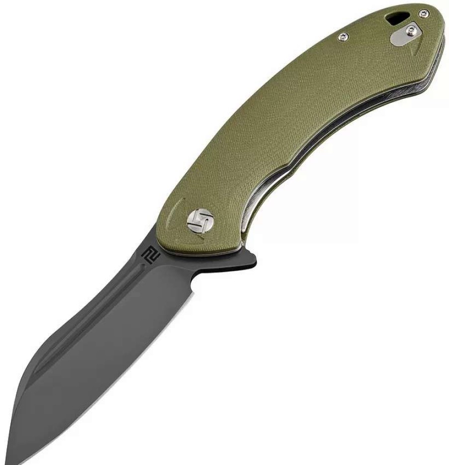 Pocket Knives * | Atz1818Pbgnc Artisan Eterno Linerlock Pocket Knife D2 Green