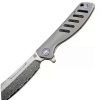 Pocket Knives * | Atz1815Gdgy Artisan Tomahawk Framelock Pocket Knife Gray Damascus