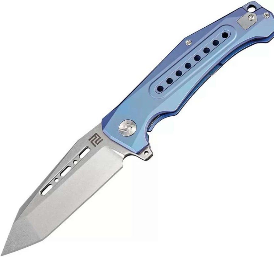 Pocket Knives * | Atz1705Gbus Artisan Jungle Framelock Pocket Knife Blue S35Vn