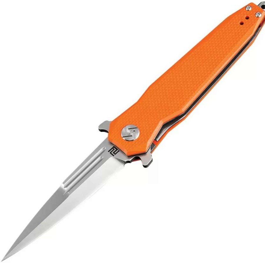 Pocket Knives * | Atz1810Poef Artisan Hornet Linerlock Pocket Knife Orange D2