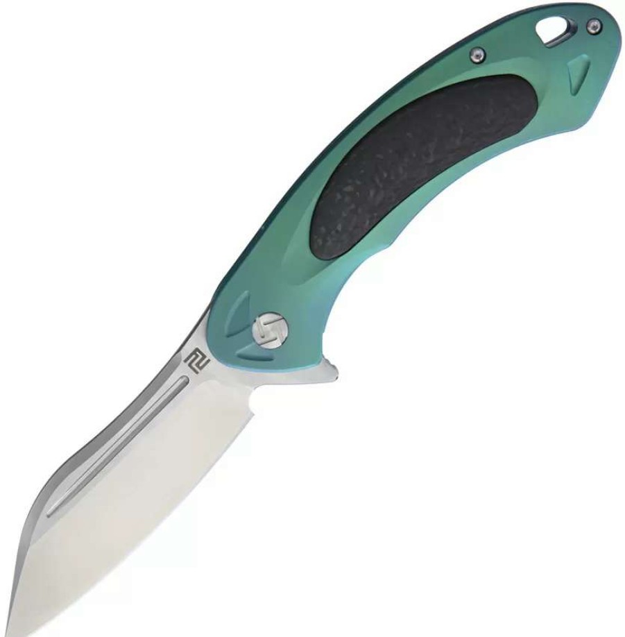 Pocket Knives * | Atz1818Ggnm Artisan Immortal Framelock Pocket Knife Green M390