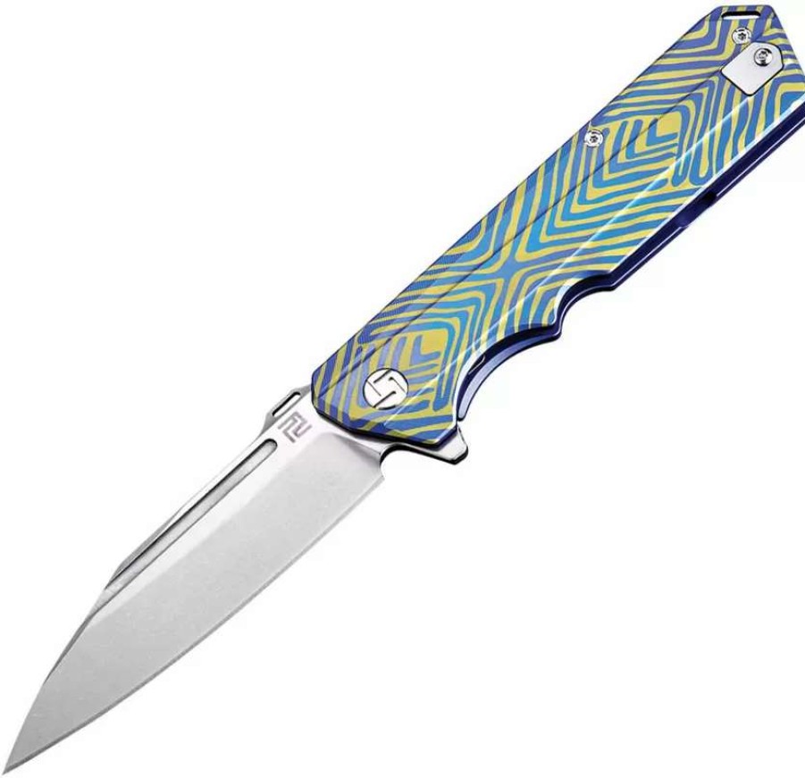 Pocket Knives * | Atz1703Gbu03 Artisan Littoral Linerlock Pocket Knife Blue S35Vn