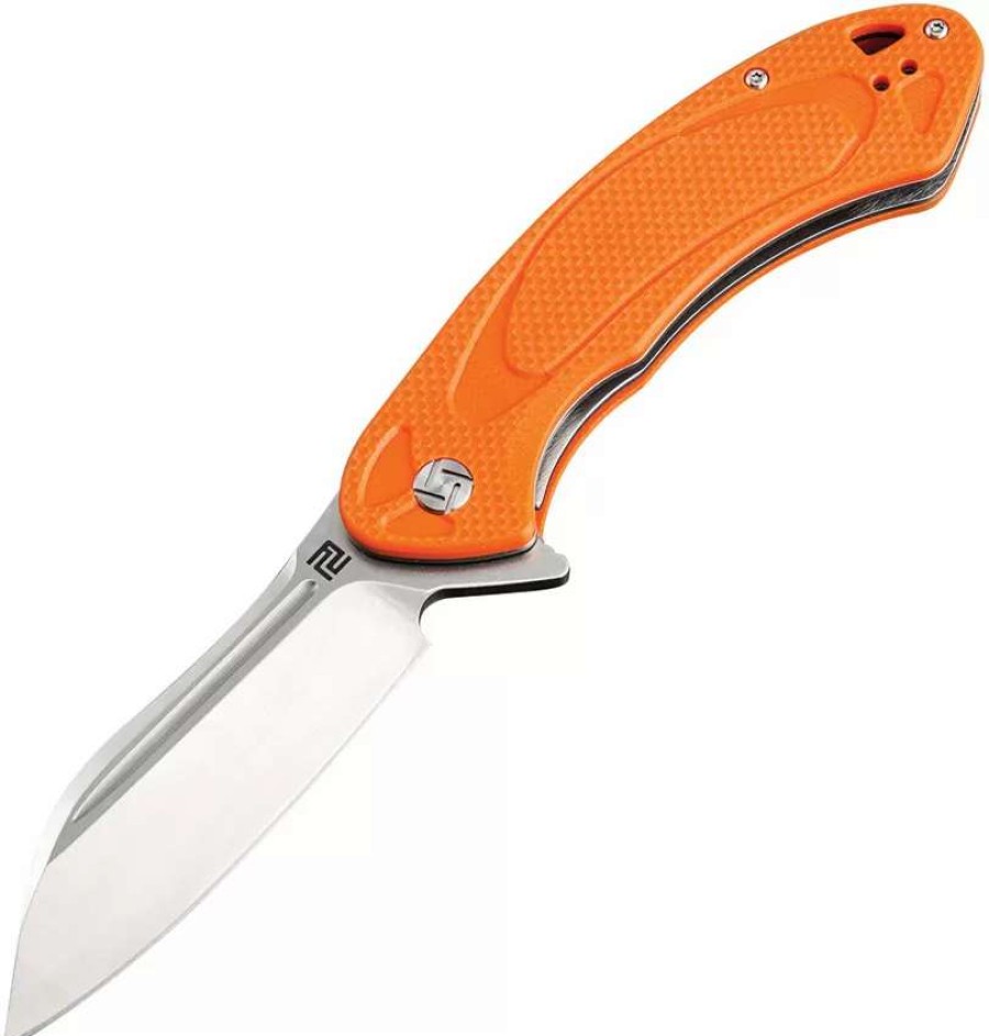 Pocket Knives * | Atz1818Poef Artisan Immortal Linerlock Pocket Knife Orange D2