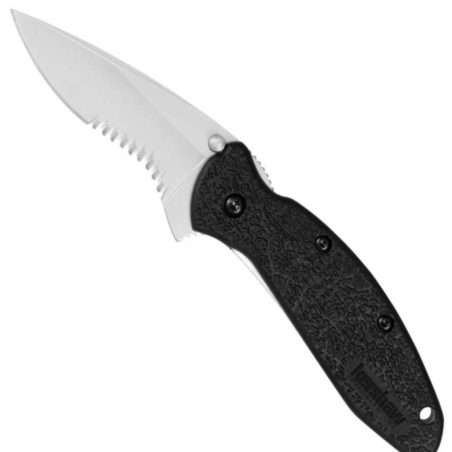 Spring Assisted * | Kershaw Scallion Assist Open Knife, Part Serrated, 1620St