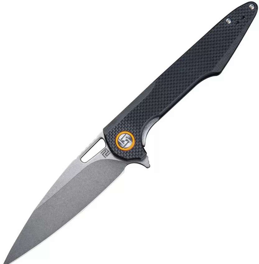 Pocket Knives * | Atz1821Pbkf Artisan Archaeo Linerlock Pocket Knife Black