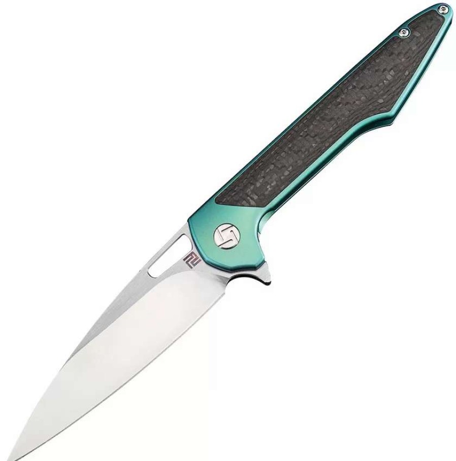 Pocket Knives * | Atz1821Ggnm Artisan Archaeo Framelock Pocket Knife Green M390