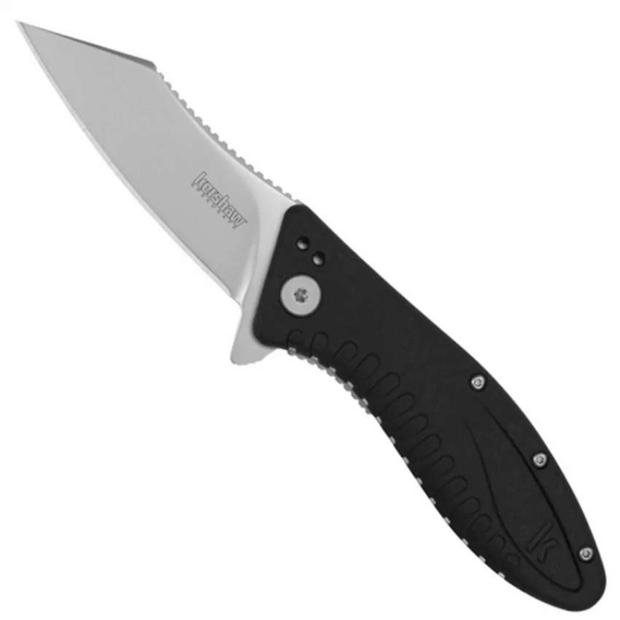 Spring Assisted * | Kershaw Grinder Assist Flipper Knife, Bead Blasted, 3.25 Blade