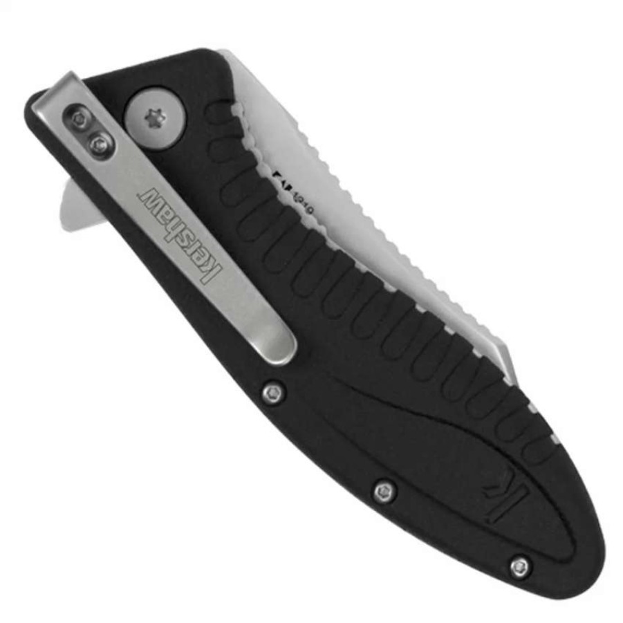 Spring Assisted * | Kershaw Grinder Assist Flipper Knife, Bead Blasted, 3.25 Blade