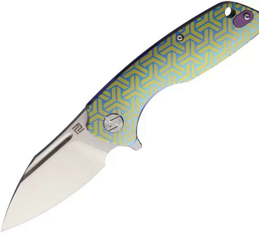 Pocket Knives * | Atz1825Gbu02 Artisan Wren Framelock Pocket Knife Blue/Gold