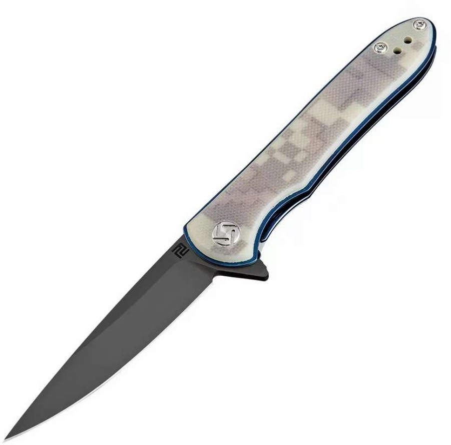 Pocket Knives * | Atz1707Pbcg Artisan Shark Linerlock Pocket Knife D2 Digital Camo