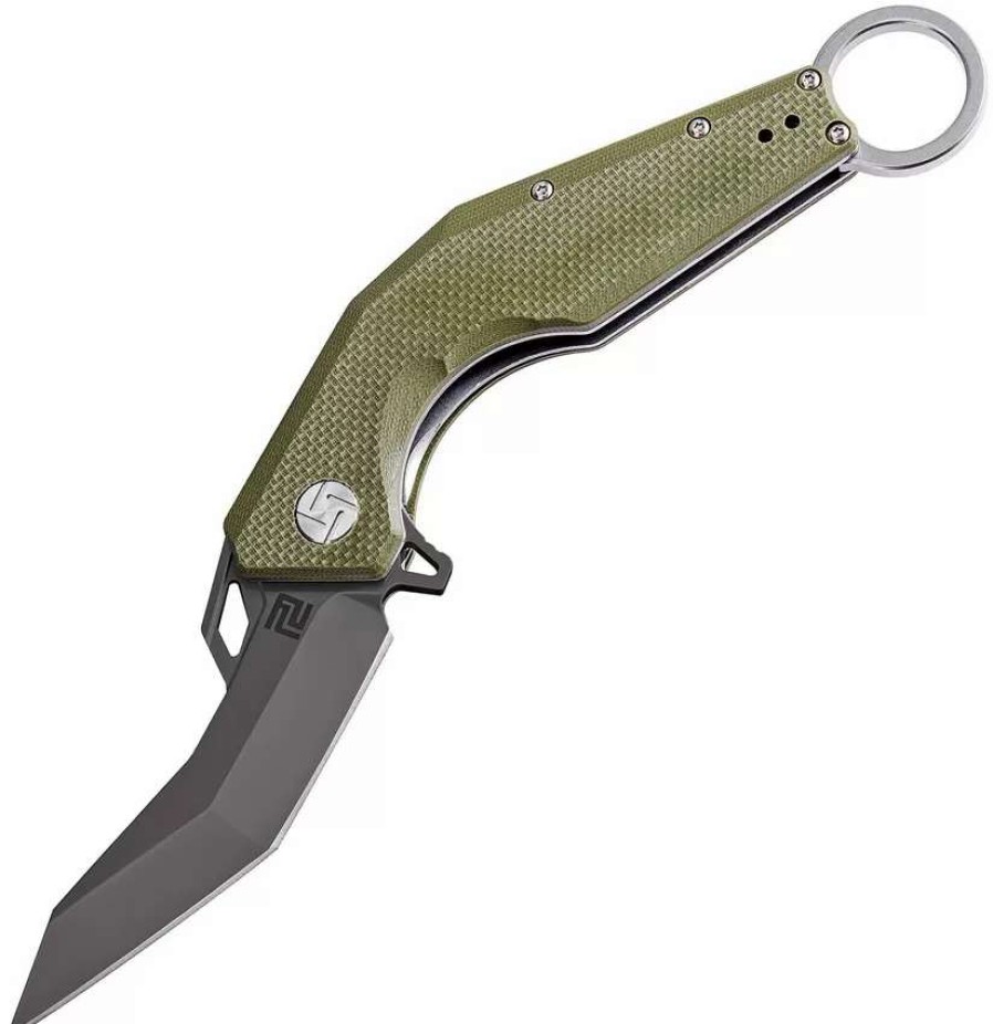 Pocket Knives * | Atz1811Pbgnf Artisan Cobra Linerlock Pocket Knife D2 Green