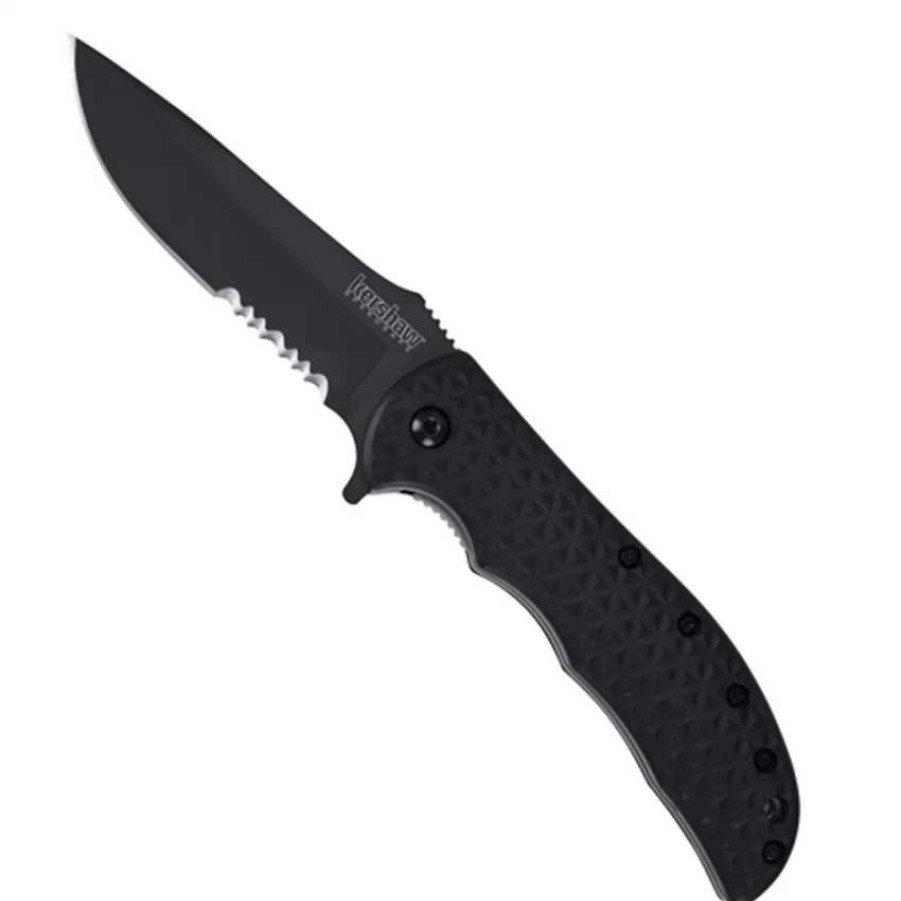 Spring Assisted * | Kershaw Volt Ii 3650Cktst Spring Assisted Knife, Black Drop Point Combo Blade