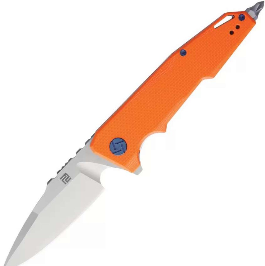 Pocket Knives * | Atz1706Poe Artisan Predator Linerlock Pocket Knife Orange