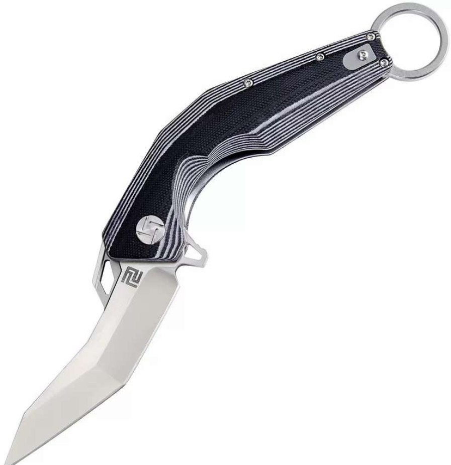 Pocket Knives * | Atz1811Pbgc Artisan Cobra Linerlock Pocket Knife Black/White D2