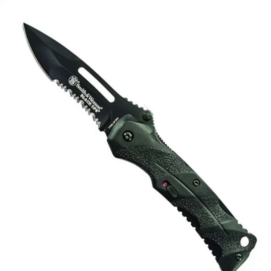 Spring Assisted * | Smith & Wesson Black Ops Spring Assist Knife, Black, P/S, Swblop2Bs