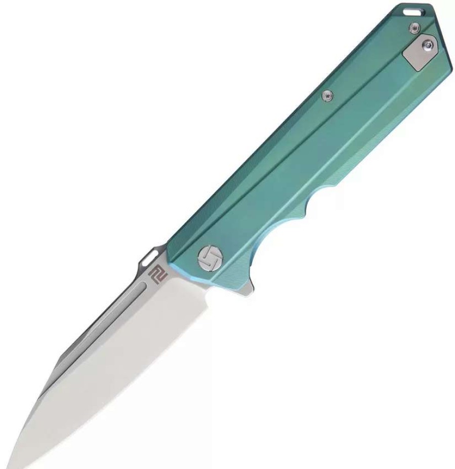 Pocket Knives * | Atz1703Ggn Artisan Littoral Framelock Pocket Knife Green