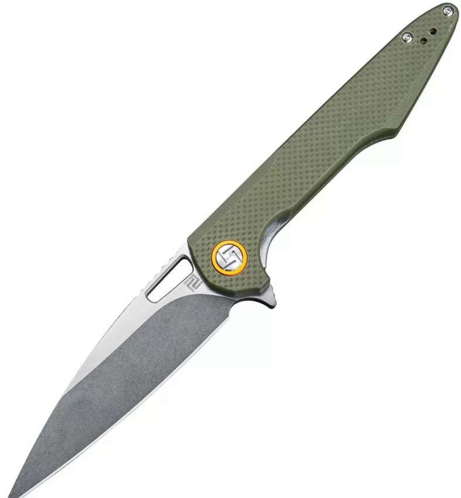 Pocket Knives * | Atz1821Pgnf Artisan Archaeo Linerlock Pocket Knife Green