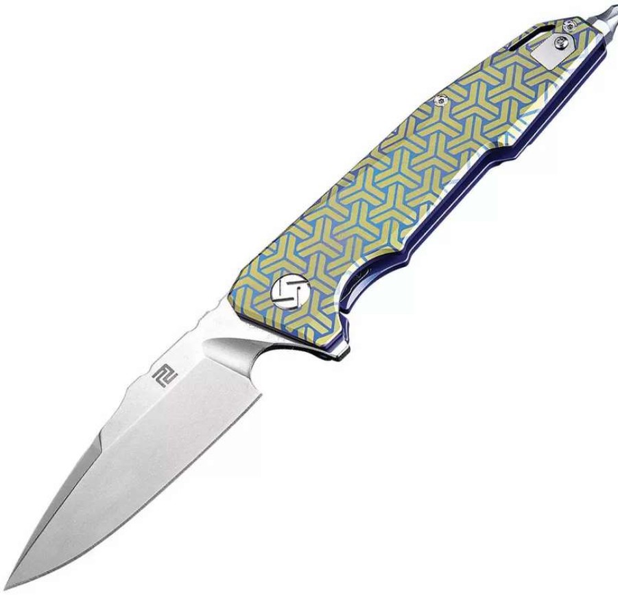 Pocket Knives * | Atz1706Gbu02 Artisan Predator Linerlock Pocket Knife Blue S35Vn