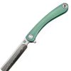 Pocket Knives * | Atz1817Gsdgn Artisan Orthodox Framelock Pocket Knife Damascus Green