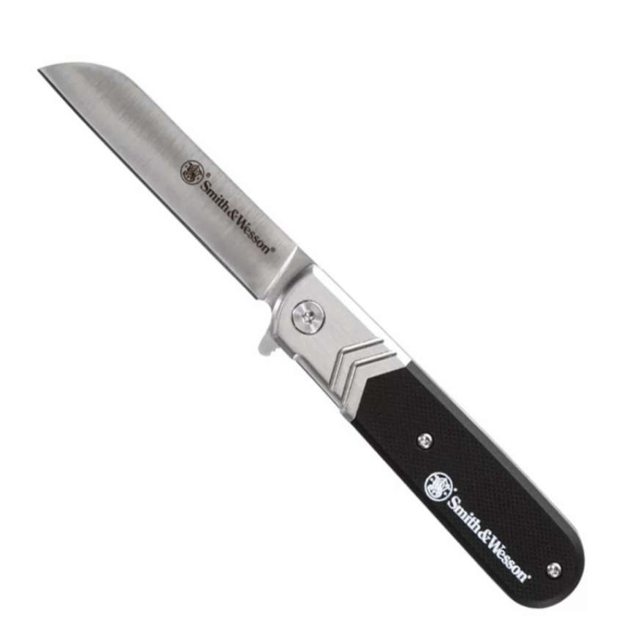 Spring Assisted * | Smith & Wesson Executive Barlow Black G-10 Spring Assisted Knife