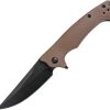 Pocket Knives * | Ab007T Abkt Tac Night Stalker Linerlock Pocket Knife Tan