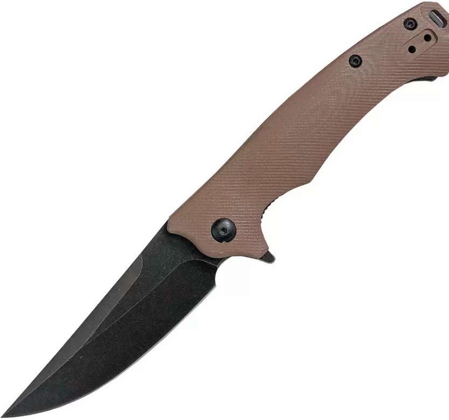 Pocket Knives * | Ab007T Abkt Tac Night Stalker Linerlock Pocket Knife Tan