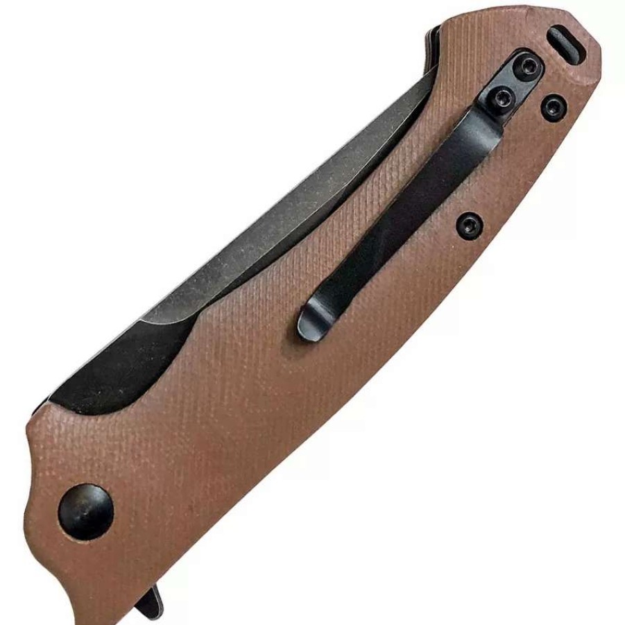 Pocket Knives * | Ab007T Abkt Tac Night Stalker Linerlock Pocket Knife Tan