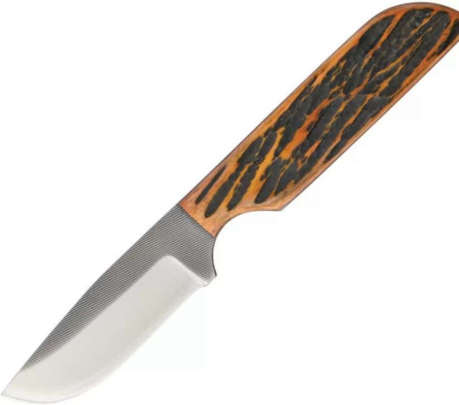 Hunting Knives * | Azwk6Ajb Anza Fixed Blade Knife Amber Bone