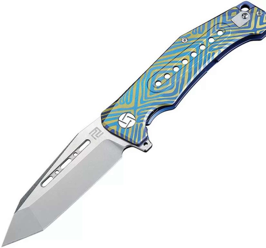 Pocket Knives * | Atz1705Gbu03 Artisan Jungle Framelock Pocket Knife Blue S35Vn