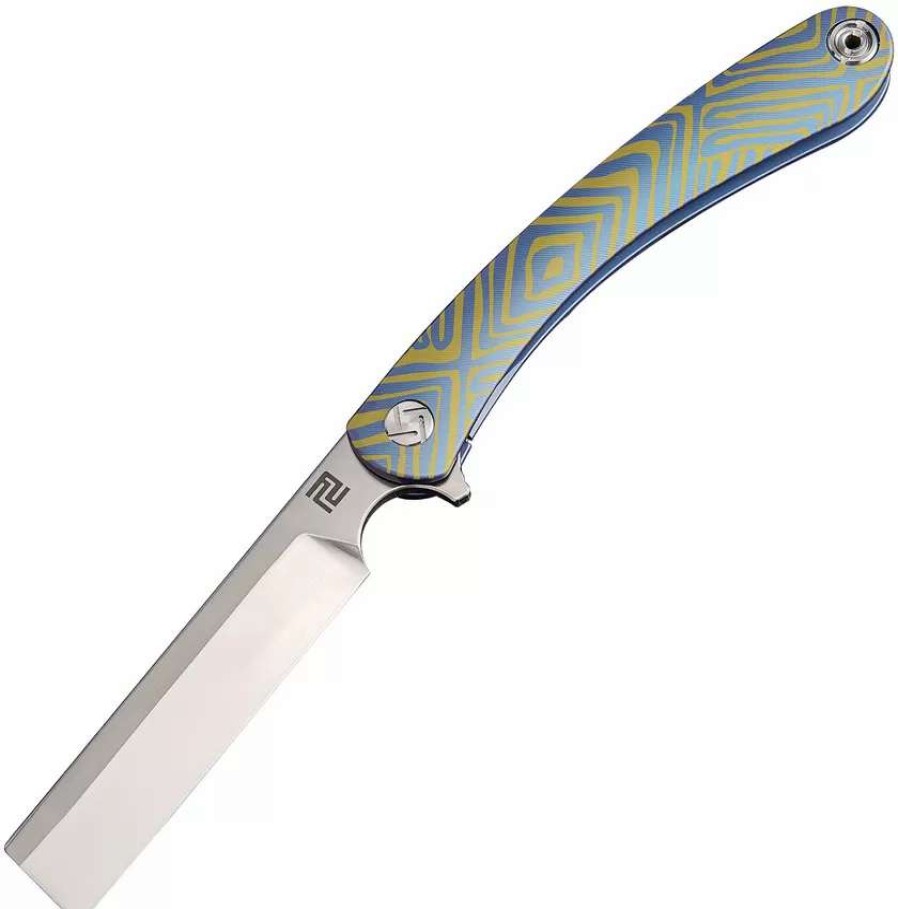 Pocket Knives * | Atz1817Gbu03 Artisan Orthodox Framelock Pocket Knife Blue S35Vn