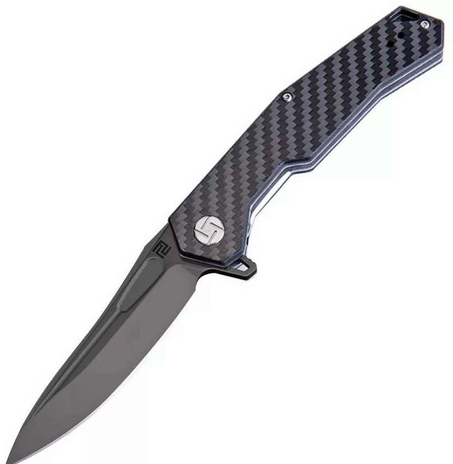 Pocket Knives * | Atz1808Pbcf Artisan Zumwalt Linerlock Pocket Knife Carbon Fiber D2